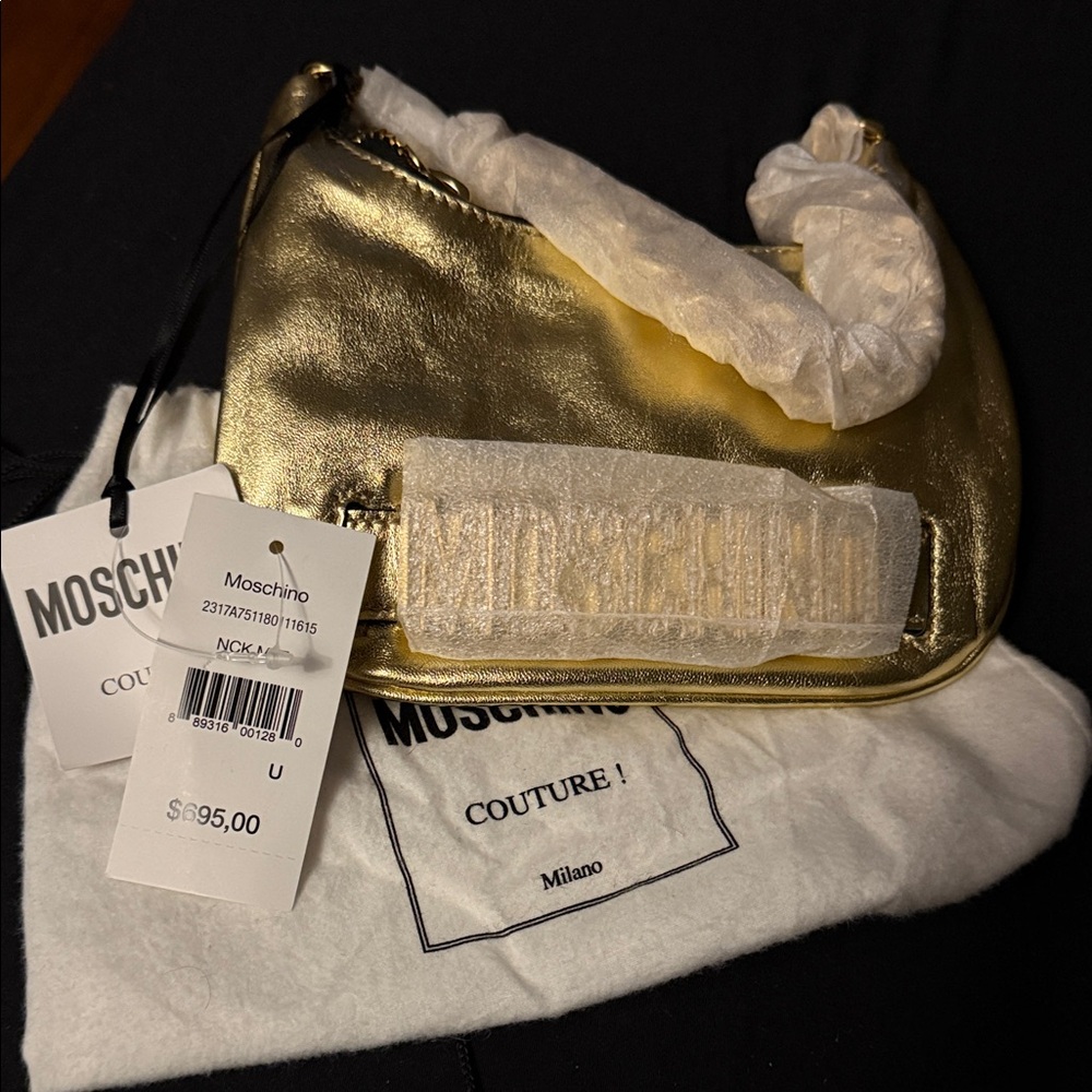 Moschino Metallic Gold Handbag